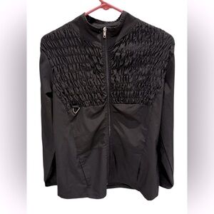 RBX Scrubs Jacket Black Quilted Full Zip Polyester Size Medium